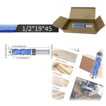 1pc Carbide Flush Trim Router Bit, Metal, 1/2" Round Shank Double Bearing Design, for Woodworking Projects, Precision Trimming & Template Work