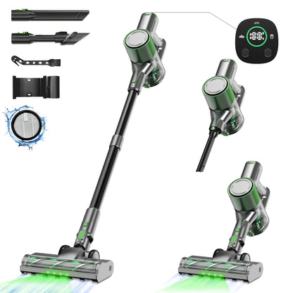 Cordless Vacuum Cleaner for Home - Lightweight, 56-68Kpa Stick Vacuum with Rechargeable Battery, Max 45 Mins Runtime, 8-In-1 Handheld Vacuum for Hard Floors And Carpets Pet Hair