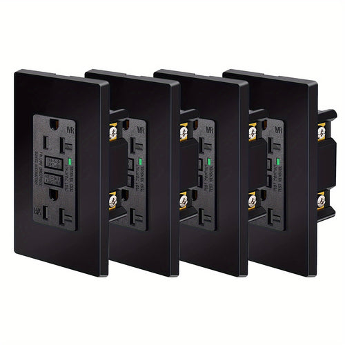GFCI Outlet 20 Amp Tamper Resistant WR Weather Resistant with Wall Plate ETL Listed LED Indicator Test Reset Button Ground Fault Circuit Interrupter for Bathroom Kitchen Garage 2 4 6 10 20 Pack Black White