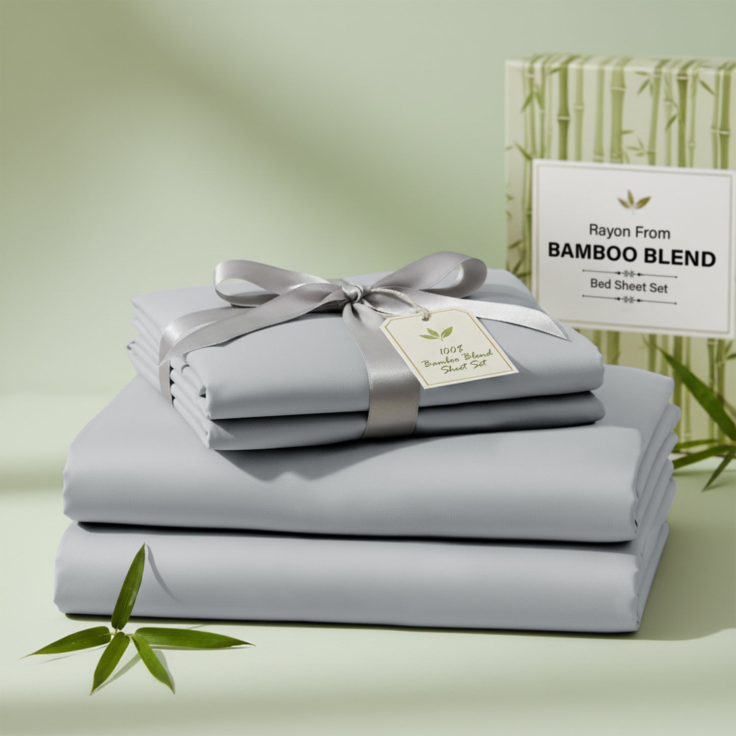 Lux Decor 3/4 Pieces Bamboo Blend Sheet - Polyester & Bamboo Viscose Cooling Bed Sheets, Skin Friendly & Machine Washable Bed sheets Set - Up to 16 Inches Deep Pocket Included 1 Flat 1 Fitted 2 Pillowcases Hotel & Bedroom Accessories
