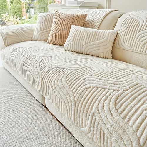 A Plush Non-Slip Sofa Cushion Cover: Luxury Modern, Pet-proof, Breathable, Stylish Home Decor for Living Room, Bedroom, Or Office.