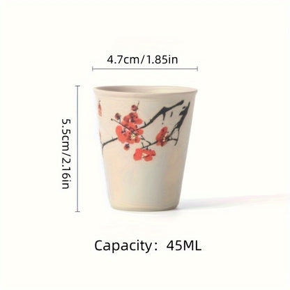 8pcs Chinese Ceramic Tea Cups, Porcelain Cup & Saucer Combo For Tea Lovers, Wedding Favors & Cultural Gifts