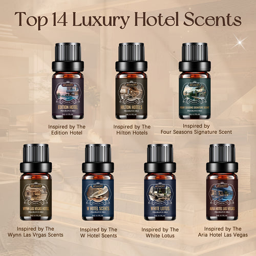 Essential Oil Diffuser Gift Set 14 Pcs – Luxury Fragrance Oils for Diffuser, Candle Making & Aromatherapy | Hotel Collection Scents