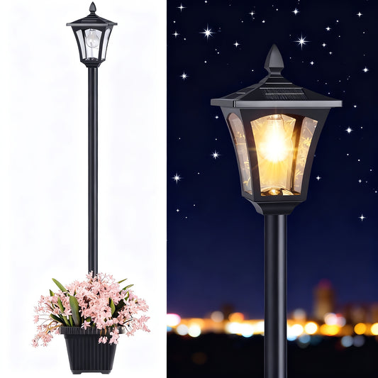 Solar Post Light, Warm White Light, Suitable for Outdoor Garden Decoration, 1pc IP44 Solar Pathway Light with Path Lighting and Festive Landscape Design - Perfect for Christmas and New Year Festive Atmosphere (60LM)