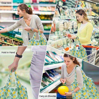 Set of 8 Extra Large Reusable Shopping Bags - 50 lb Capacity, Foldable with Zipper, Lightweight Non-Woven, Leak-Proof and Machine Washable - Floral, Animal and Solid Patterns - Grocery, Beach, Picnic, Reusable Shopping Bags, Picnic Essentials, Vibran
