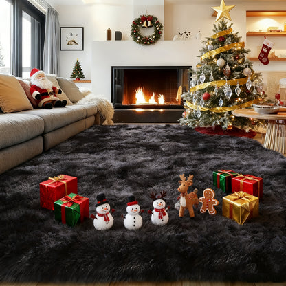 An 8X10 Feet Luxurious Large Rug Designed for The Living Room, Featuring a Fuzzy Plush Texture, This Fluffy Modern Shag Carpet Is Non-Slip And Soft, Perfect for Bedrooms, Study Rooms, Teen Dorms, And As a Home Decor Item Or Christmas Gift