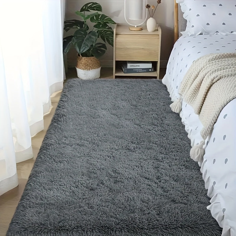 1pc Soft Shaggy Runner Rug for Bedroom, 2X6 Feet Indoor Modern Fluffy Area Rugs Fuzzy Carpet for Hallway Bedside, Easy to Clean, Upgrade Non-Slip Shag Plush Rug for Dorm Living Room, Winter Indoor Flooring, Heating Next to The Stove, Etc