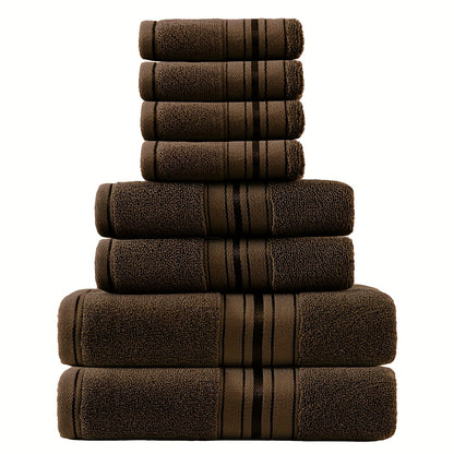 Luxury 8pcs Bath Towel Set, 100% Cotton Premium Hotel Quality, Includes 2 Bath Towels, 2 Hand Towels, 4 Washcloths, Soft Absorbent Spa Towel Collection, Ideal for Bathroom, Hotel, SPA