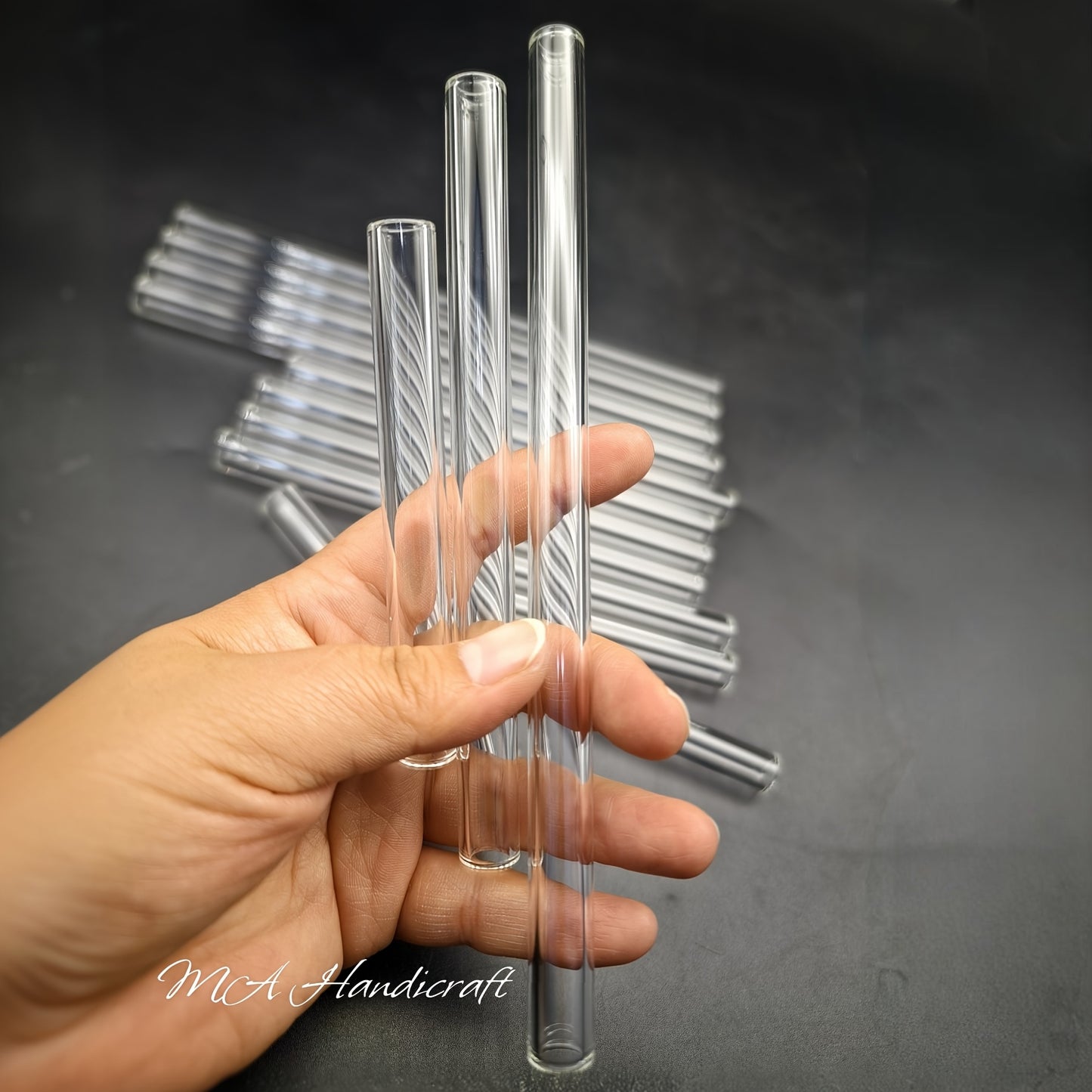 3.94inch/5.91inch/7.87inch Reusable Clear Borosilicate Glass Tube Straws - High-Temp Resistant (150°C), Dishwasher Safe, 12mm OD 2mm Thick Heat-Resistant Glass Straws for Hot/Cold Drinks, Coffee, Tea, Smoothies, Juice - Elegant Minimalist Design