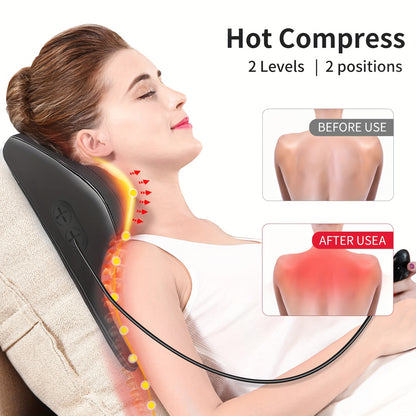 MASSTECK Shiatsu Back Massager with Heat, Deep Tissue for Neck, Shoulders And Back, 3 Massager Modes And 2 Heating Levels, 3D Kneading Massage for Body, Massager Gifts for Mom, Dad, Women