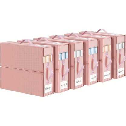 Sheet Organizers and Storage Foldable Closet Organizer Boxes for Bedding, Blankets & Clothes – Bedroom Wardrobe Under Bed Storage Containers, 3 or 6 Pack