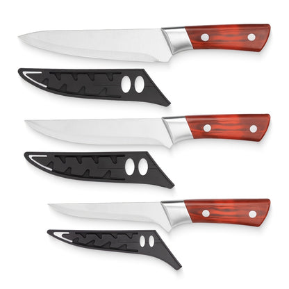 3 Professional Butcher Knives - Hand Forged Stainless Steel Boning Knife, Hand Forged Kitchen Fillet Knife, Barbecue Tools, Professional Chef Kitchen Knife, Multi - Purpose Kitchen Carving Knife, Accessories-Suitable For Cutting Meat -Father'S Gift