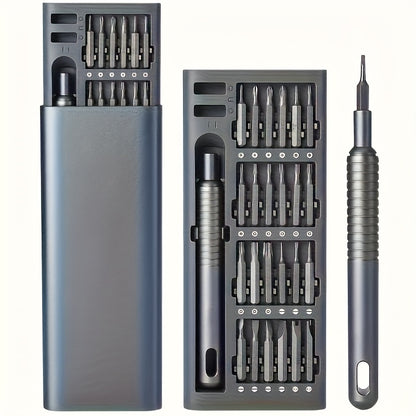 25pcs Precision Screwdriver Set with Flat-Head & Phillips/Slotted Bits - Heavy-Duty Plastic Construction, Ergonomic Grip - All-in-One Kit for Electronics, Smartphones, Watches, Glasses, Jewelry, Home Repairs - Compact Included - Ideal for