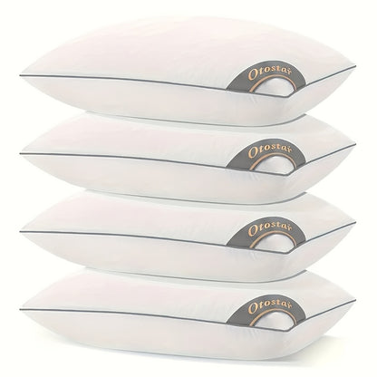 2/4pcs, Firm Supportive Sleep Pillow, Hotel-Grade Cool-to-the-Touch Feel, Filled with Premium Soft Fiber, Suitable for Back, Stomach, Or Side Sleeping Positions, Ideal Sleep Solution, Valentine's Day Gift, Presidents' Day