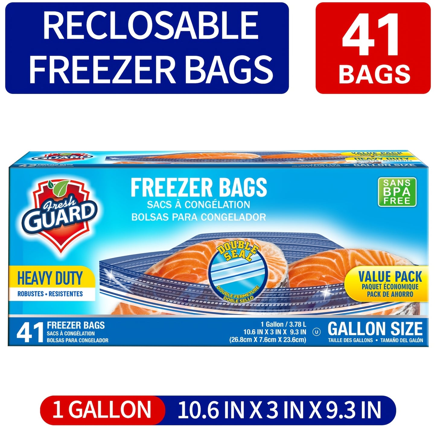 Sturdy Freezer And Refrigerator Storage Bags - Quart Capacity, Resealable with Convenient Tabs, Durable Design for Storing Fruits, Vegetables, Meats, And Bulk Foods - Kitchen Organizers And Additions