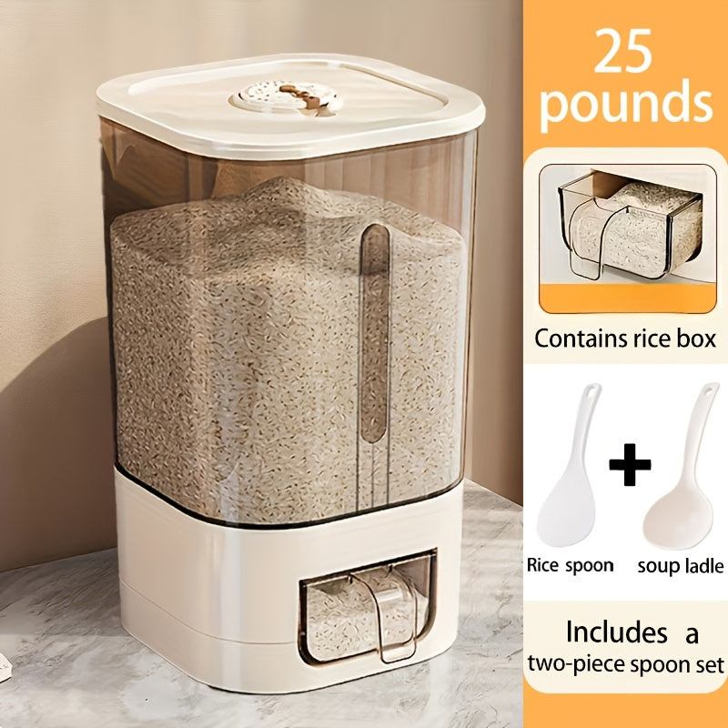 Golden Medal Automatic Rice Container with Measuring Cup | Large Capacity, Moisture-proof And Airtight Rice Container, Perfect for Storing Rice, Grains, Flour, Kitchen Essentials, And Pet Food for Cats And Dogs.