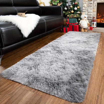 1pc Soft Shaggy Runner Rug for Bedroom, 2X6 Feet Indoor Modern Fluffy Area Rugs Fuzzy Carpet for Hallway Bedside, Easy to Clean, Upgrade Non-Slip Shag Plush Rug for Dorm Living Room, Winter Indoor Flooring, Heating Next to The Stove, Etc
