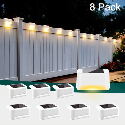 32pcs/16pcs/8pcs Solar Powered LED Deck Lights - Auto On/Off, 12 Hours Continuous Lighting for Outdoor Stairs, Fence, Pathway, Ideal Step Light for Commercial Spaces Like Malls, Hotels, And Libraries, Fence Lights for Business