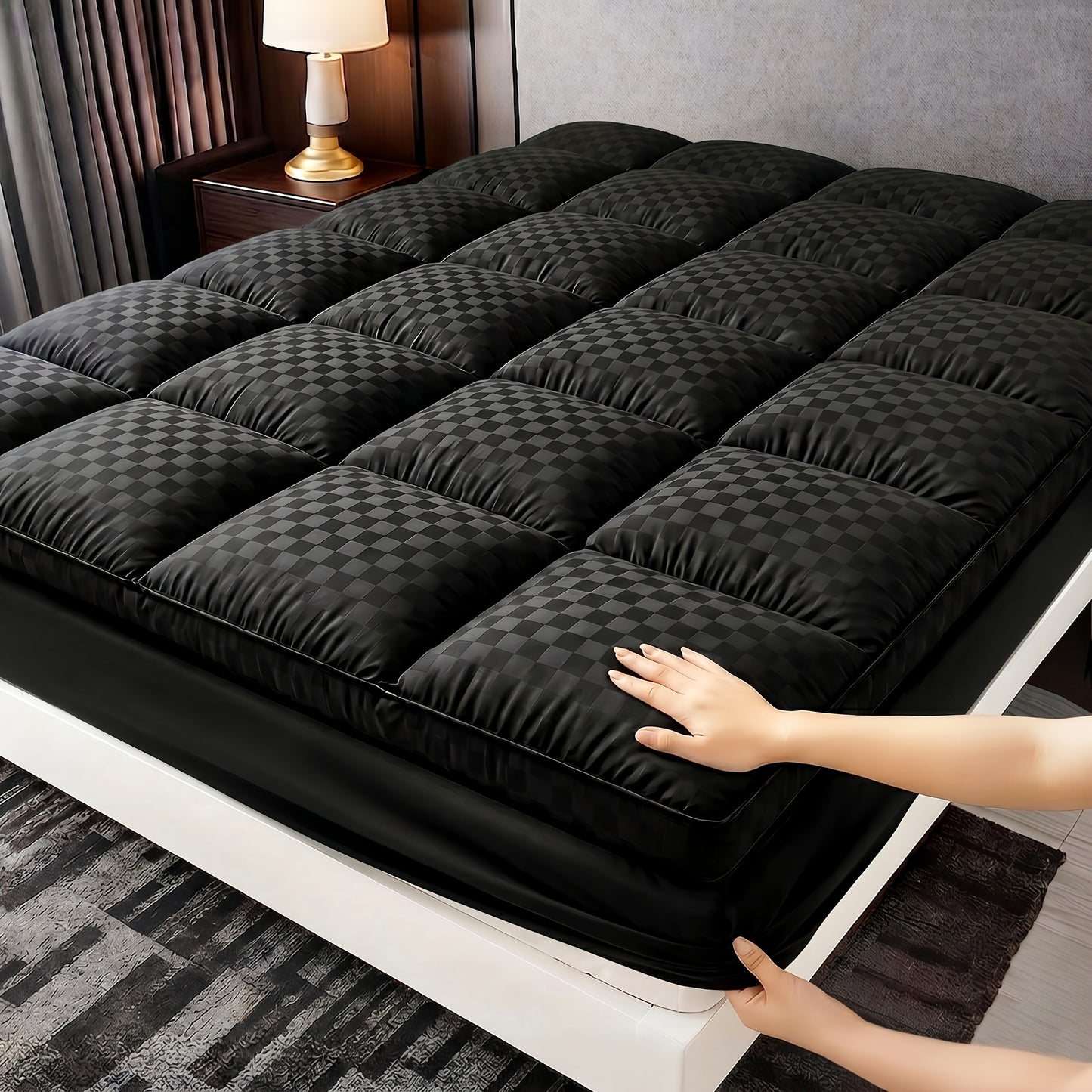 Mattress Topper,Mattress Pad Pillow Top Mattress Cover Quilted Fitted Mattress Protector Top Stretches Up 8-21" Deep Pocket Cooling1000GSM