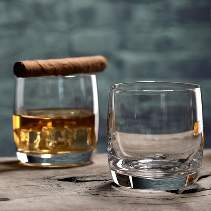 Whiskey Glasses Set Of 6, Premium Crystal Bourbon Glass, 10.5oz Drinking Glasses for Scotch, Cocktail, Whisky And Juice, Transparent Rocks Glasses, Dishwasher Safe Glassware, Gifts for Fathers