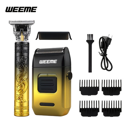 [Grooming Gift Box] New Gradient Dragon And Phoenix Design] Men's 2/4pcs Grooming Gift Box Set, Specially Designed for Men's Shaving, Hair Removal, Hair Cutting And Nose Hair Removal Combination, Nose Hair Remover, Hair Clipper, Shaver, T9 Detail Hair Cli