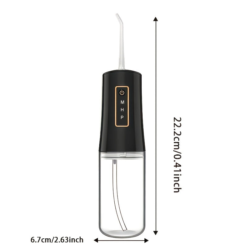 Water Flosser Portable Oral Irrigator – 360° Rotating Nozzle, 3 Pressure Modes, 4 Nozzle Tips, Rechargeable Cordless Teeth Cleaner for Travel & Daily Use