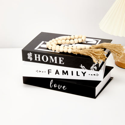Faux Books Decor Set of 3, Fake Decorative Books for Home Decor Shelf Styling, Industrial Style Artificial Book Props, Modern Minimalist Bookshelf Decoration for Living Room Office