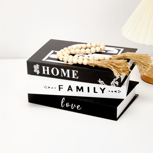 Faux Books Decor Set of 3, Fake Decorative Books for Home Decor Shelf Styling, Industrial Style Artificial Book Props, Modern Minimalist Bookshelf Decoration for Living Room Office