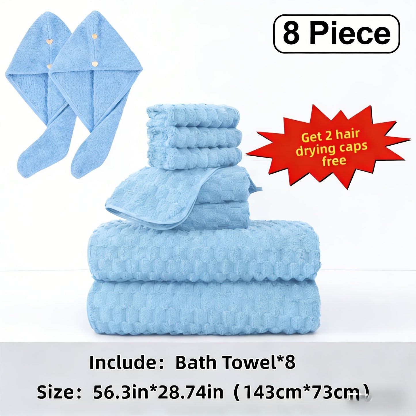 8/4pcs Bath Towel Set - 56.3"x28.74" Microfiber Bath Towels, Ultra-Soft Quick-Dry, Skin-Friendly, Random Color 4pcs Set, Multi-Color Combo (Pink, Light Blue, Dark Gray) - Luxury Spa-Quality Bath Towels for Home, Family, Or Gifting - Modern Coastal