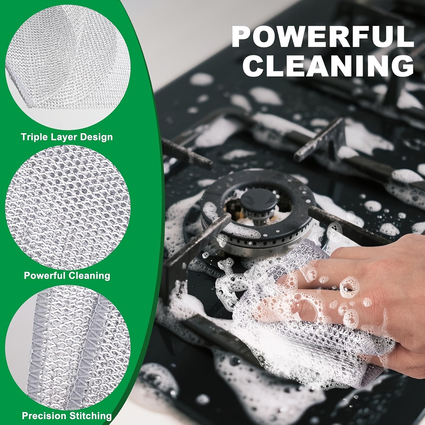 Pack of 100/50pcs Modern Stainless Steel Kitchen Scrubber, Scratch-Resistant Wire Cleaning Cloth, Reusable Napkins for Wet And Clean Dishes, Pots And Pans, Kitchen Supplies, Ball-Proof Christmas Gift, Cleaning Supplies
