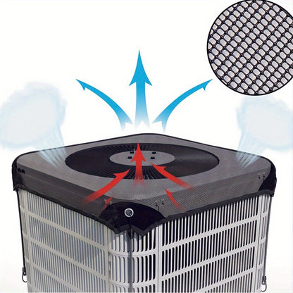 Outdoor Air Conditioner Cover 26"x26", Universal PVC Mesh AC Unit Protector, Prevents Leaves Debris Snow, Weatherproof Outdoor AC Cover for Winter Christmas Season
