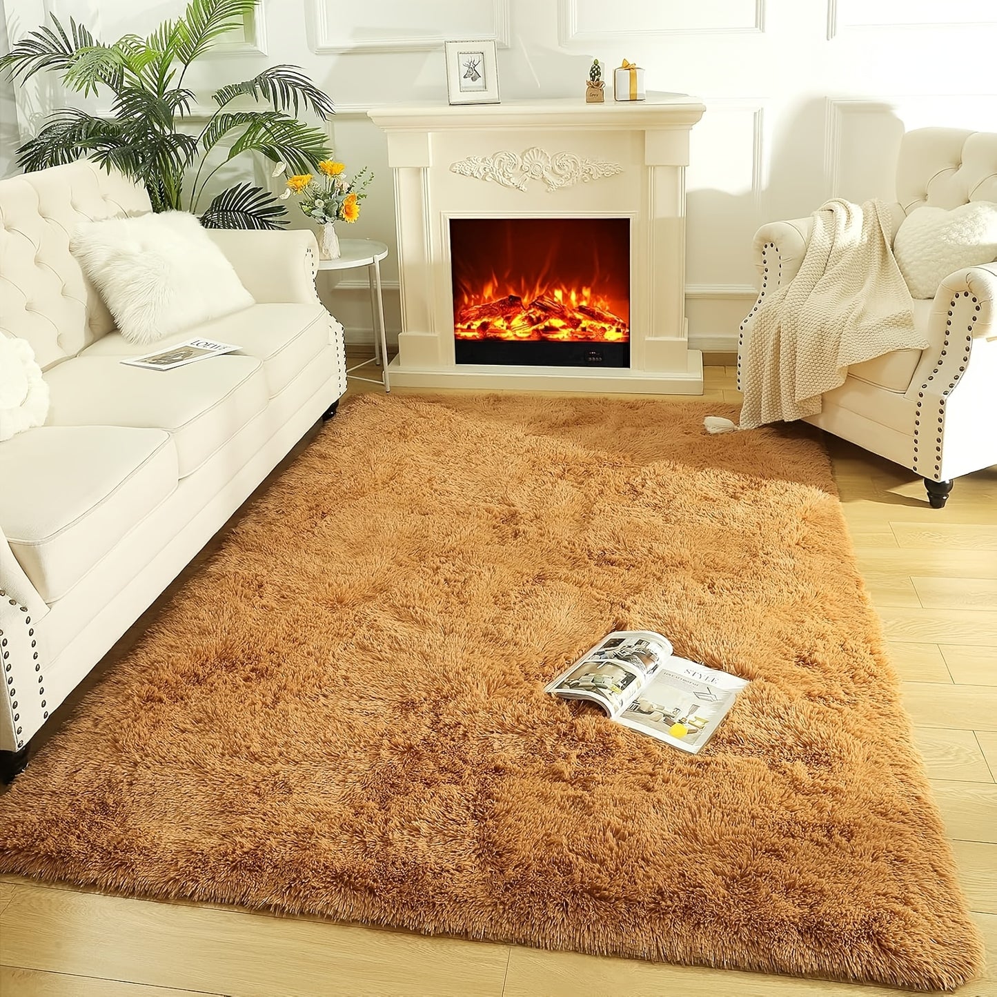 Fluffy Area Rug Large Soft Shag Carpet for Living Room Bedroom – Non-Slip Ultra Thick Plush Floor Mat, Multiple Sizes & Colors, Home Decor