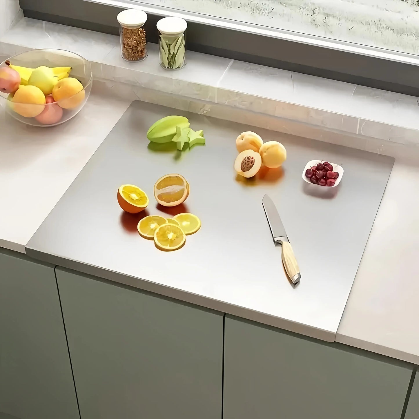 Extra Large Stainless Steel Cutting Board, Corrosion Resistant Easy Clean Kitchen Chopping Board, Multifunctional Food Prep Tool, Perfect Father'S Day Gift
