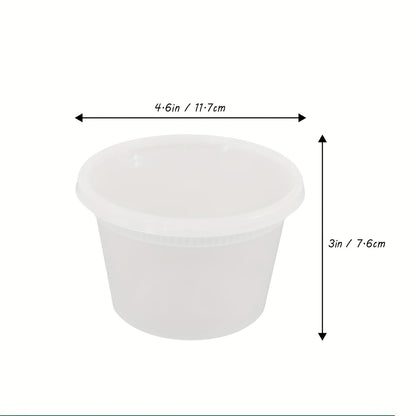 16-Ounce Reusable Plastic Food Storage Container with Flip-Top Lid - Freezer & Microwave Safe, Stackable Round Freezer-Safe Suitable for Meal Prep, Soups, Salads, Portion Control - Ideal for Home & Restaurant Use