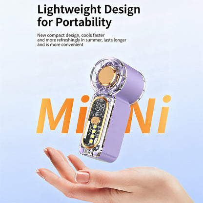2 Pack Mini Handheld Fan, Compression Small Wind Cannon with SOS Mode, Lightweight Design, 22000 Rpm High speed Wind, 100 Gear Stepless Adjustment, Long Battery Life, Low Noise Pocket Fan, a Variety of Color Schemes Optional, Essential for Outdoor Camping