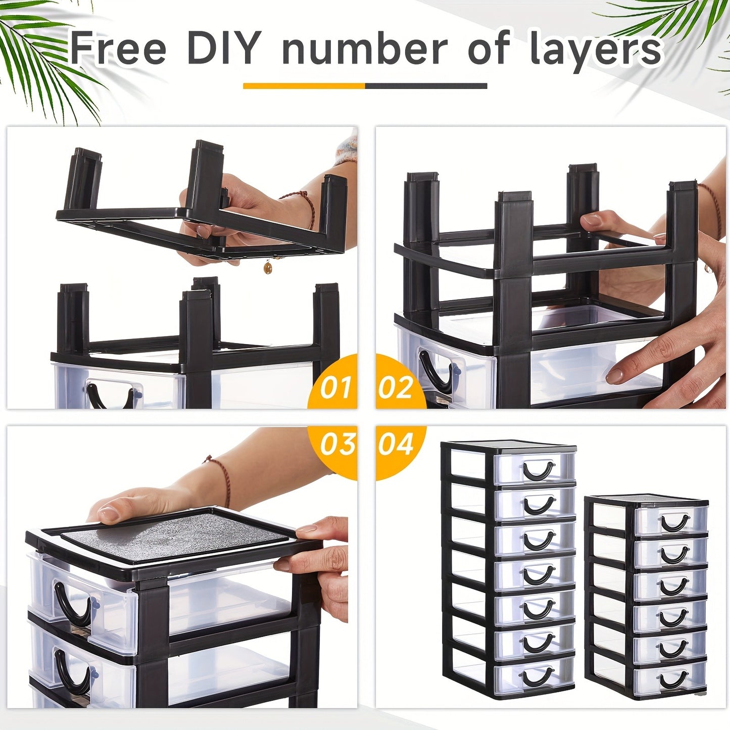 7-Drawer Desktop Organizer Clear Front Drawers Heavy-Duty Plastic Storage Box for Home Office, Jewelry, Craft & Small Parts – Space-Saving Compact Design