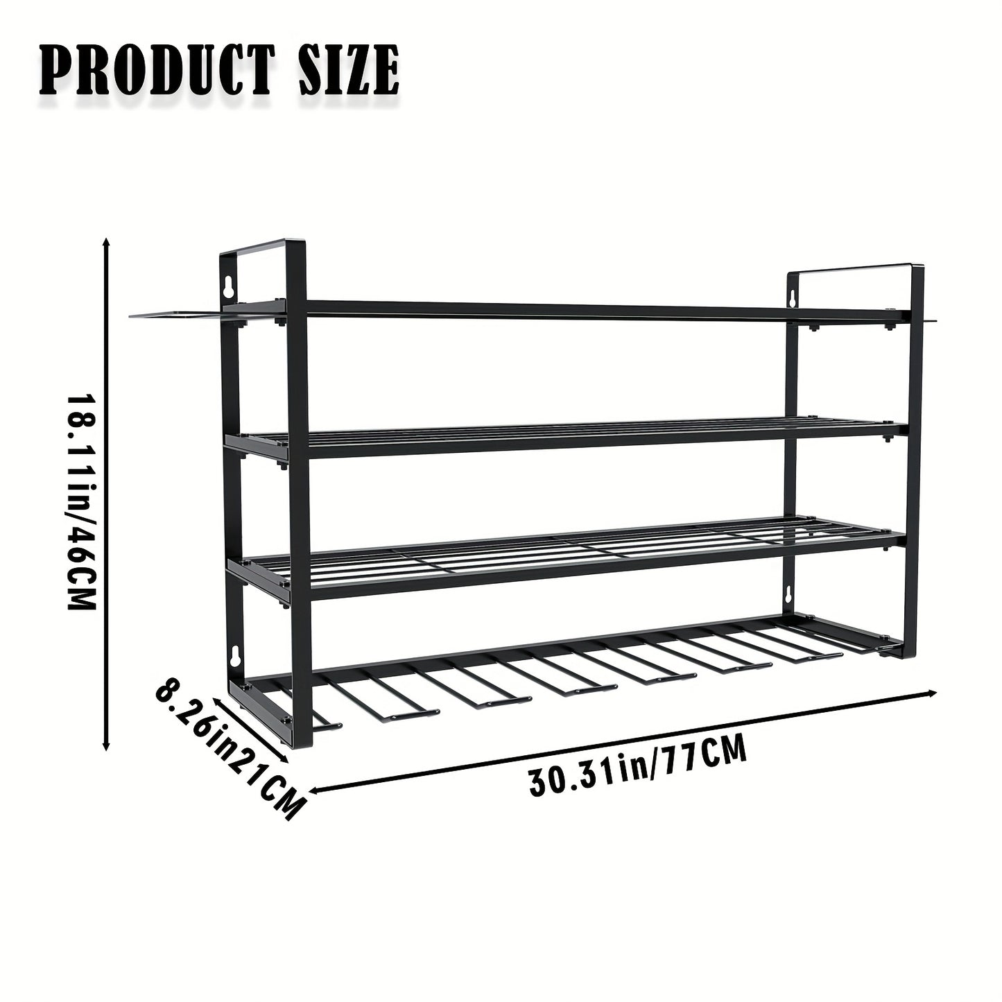 Wall Mount Power Tool Storage Rack, Heavy-Duty 150 Lb Steel 3-Tier & 4-Tier Garage Tool Organizer with 7 Bit Holders – Workshop Shed Basement Wall Storage