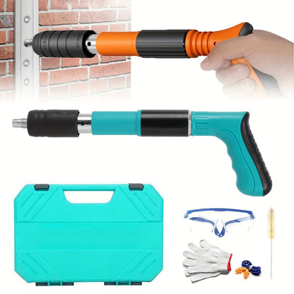Manual Mini Nail Gun - 5-Speed Adjustable Concrete Nail Gun for Brick/Concrete Walls | Compact Pistola Para Concreto & Carpentry Tools | Lightweight Portable Nailer for DIY Decoration & Construction, July 4th Gifts