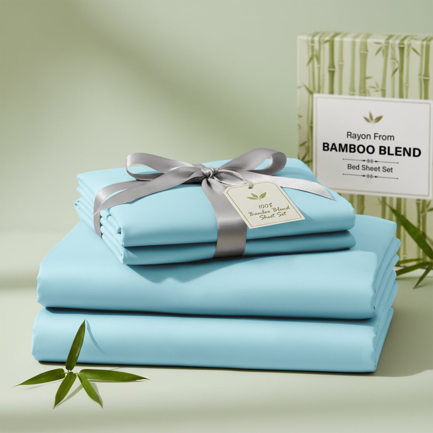 Lux Decor 3/4 Pieces Bamboo Blend Sheet - Polyester & Bamboo Viscose Cooling Bed Sheets, Skin Friendly & Machine Washable Bed sheets Set - Up to 16 Inches Deep Pocket Included 1 Flat 1 Fitted 2 Pillowcases Hotel & Bedroom Accessories