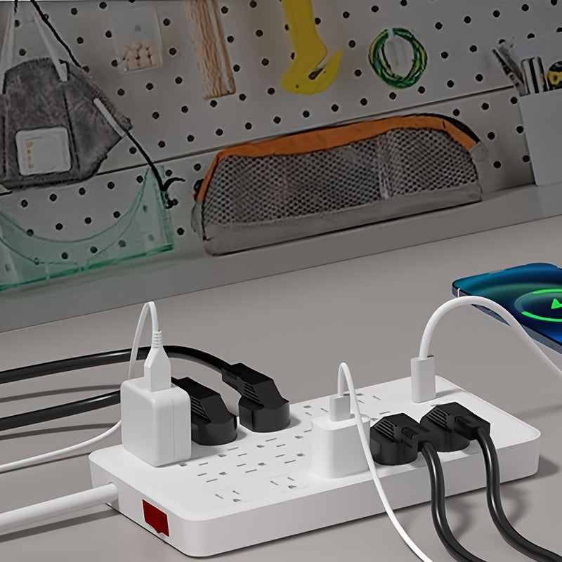 Surge Protector Power Strip With USB C Ports, 6ft Extension Cord With Multiple Outlets, 22 AC Outlets And 5 USB Ports, PD20W Flat Plug, Heavy Duty, Wall Mount, Under Desk