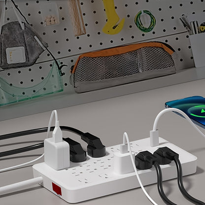Surge Protector Power Strip With USB C Ports, 6ft Extension Cord With Multiple Outlets, 22 AC Outlets And 5 USB Ports, PD20W Flat Plug, Heavy Duty, Wall Mount, Under Desk