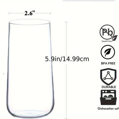 Water Glasses Set of 6, 17.5Oz Large Drinking Glasses, Clear Crystal Lightweight Glass Cups, Glassware Set for Juice, Iced Tea, Mojito, Kitchen And Bar