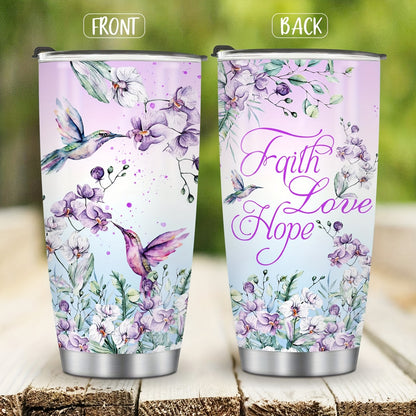 1pc, Hummingbird Flower Vacuum Insulated Travel Coffee Tumbler For Mother Grandma, Present For Mama Mom Sister Daughter, Birthday Valentines Day Gift For Her