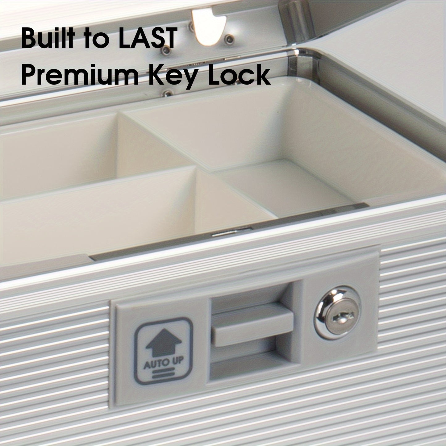 Aluminum Alloy Double-layer Medicine Box, Large-capacity Storage Box, Household Lock Box, With Handle, Tray And Key Lock, Used For Secure Storage Of Medicines, Documents, Valuables, Etc. Medicine Storage And Organization Containers