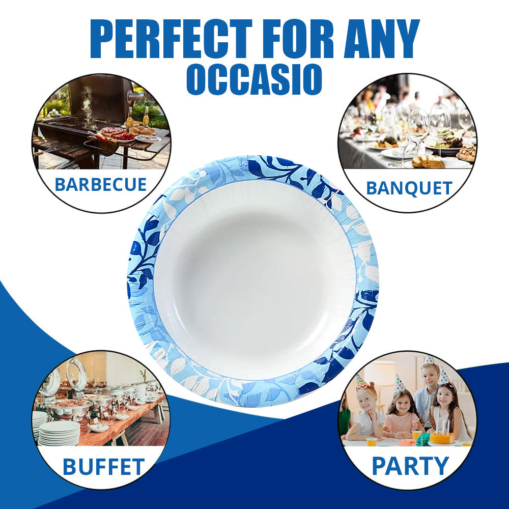154/220 - Premium Paper Plates, 10 Inch Microwave-Safe, Cut Resistant, Soak-Proof, Sturdy Disposable Plates For Everyday Breakfast, Lunch, & Dinner Meals, Kitchen Decor, Kitchen Accessories, Wedding, Camping, Independence Day, Daily, Household ItemsUltra,