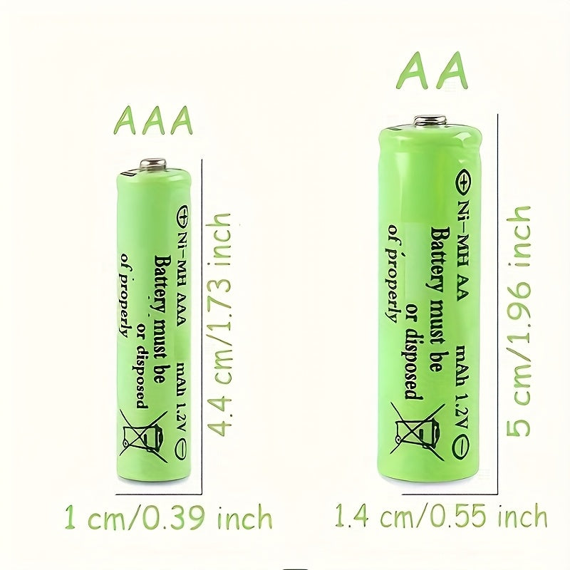 Rechargeable Batteries with Charger, 8 Pack Of High Capacity Low Self Discharge, Ni-MH AA Batteries with Smart 8 Bay Battery Charger, Multiple Choices: 8AAA+charger; 8AA+charger; 4AAA+4AA+charger; Only Chargerv