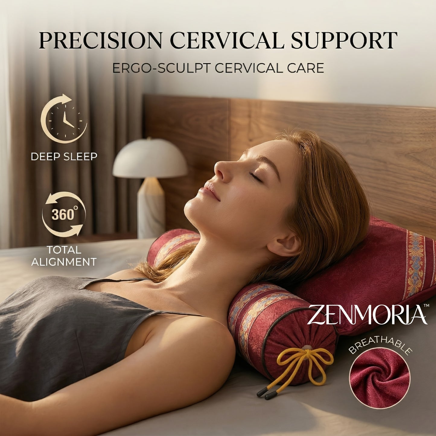 Detachable 2-in-1 Pillow, Premium Buckwheat Filled, Ergonomic Comfort & Relaxing Pillow for American Lifestyle..