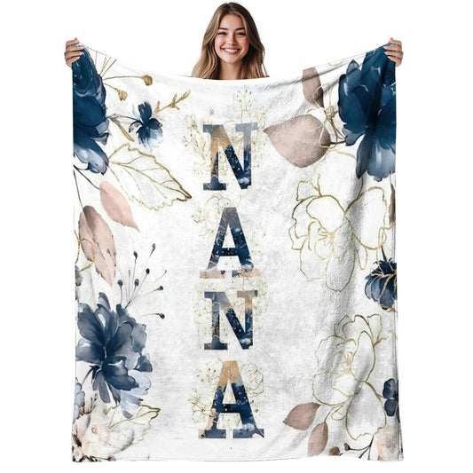 Floral Flannel Blanket – 280gsm Soft Warm Elegant Flower Print Bedspread for Sofa, Bed & Living Room, Machine Washable, 3 Sizes