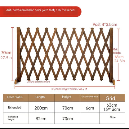 Expandable Thickened Wooden Fence - Independent Retractable Pet Gate for Indoor And Outdoor Use, Perfect for Family Yard, Garden And Play Area Pet Safety Gate|Expandable Fence|Great Halloween Easter Christmas Thanksgiving Etc. Holiday Gift
