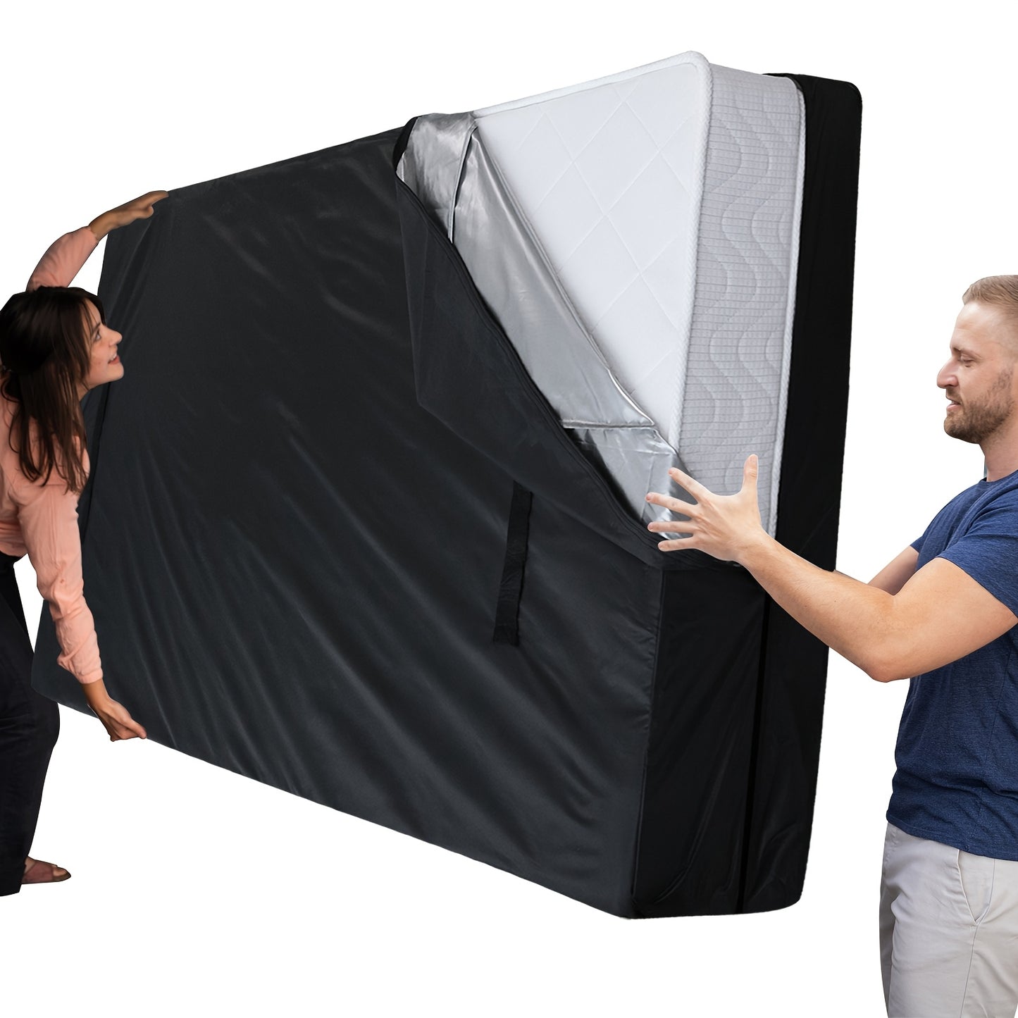 Mattress Bags For Moving, Heavy Duty Mattress Moving Bag For Transporting Mattresses, Reusable Mattress Protector Cover For Storage With Handles And Zipper, Ideal Moving Supplies